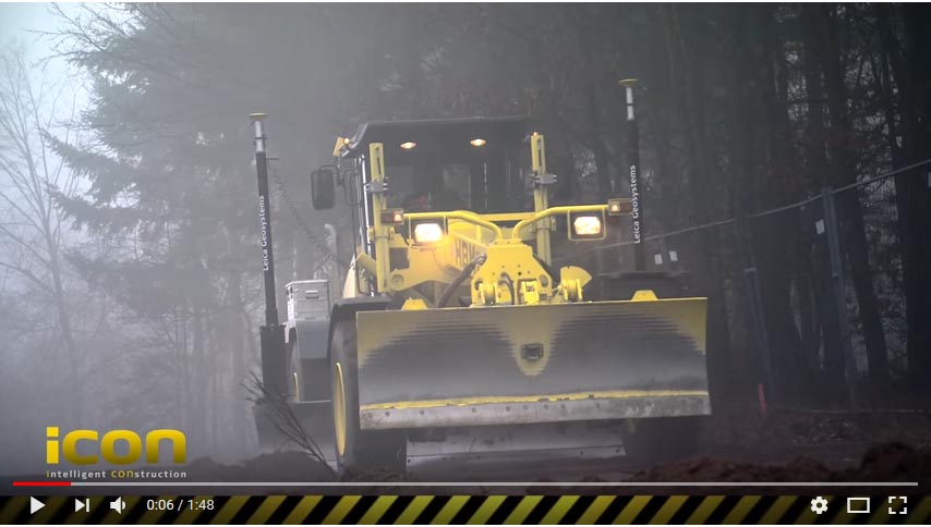 Video Control de maquinaria Leica para niveladoras